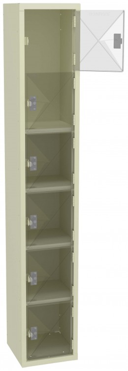 Six Clear Storage Lockers