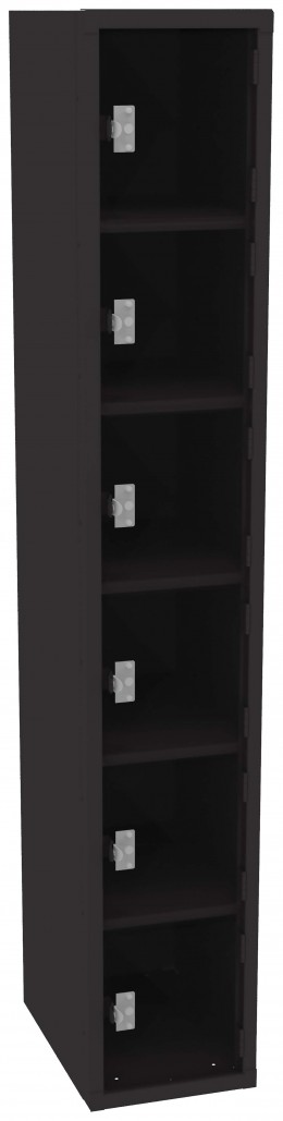 Six Clear Storage Lockers
