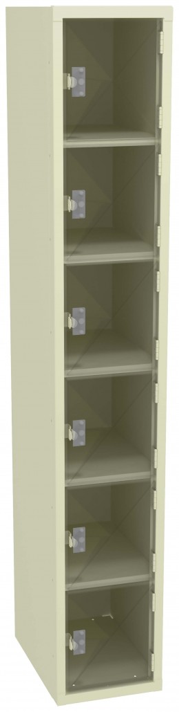 Six Clear Storage Lockers