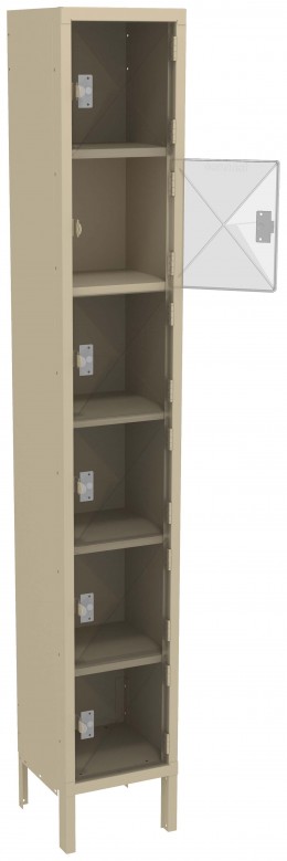 Six Clear Storage Lockers with Legs