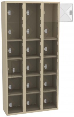 Eighteen Clear Storage Lockers