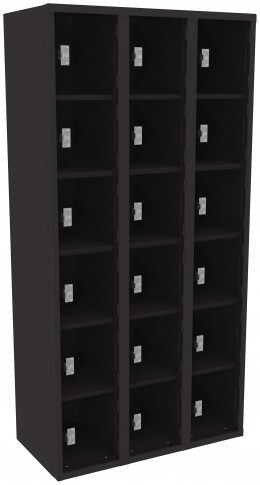 Eighteen Clear Storage Lockers