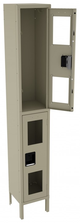 Dual-Tier Clear Lockers with Legs
