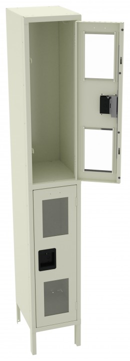 Dual-Tier Clear Lockers with Legs