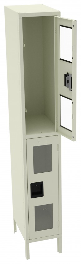 Dual-Tier Clear Lockers with Legs