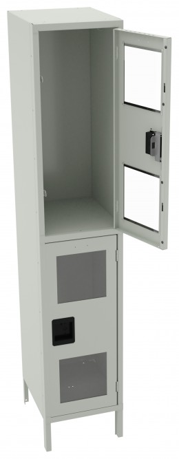Dual-Tier Clear Lockers with Legs