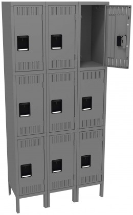 Triple Column Lockers with Legs