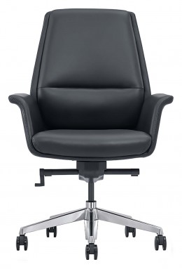 Flared Leather Midback Office Chair 