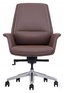 Flared Leather Midback Office Chair