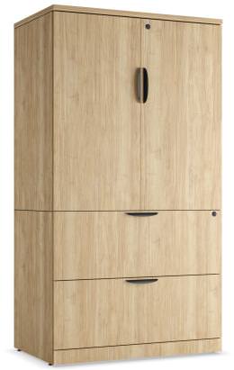 Lateral File with Upper Storage Cabinet - PL Laminate