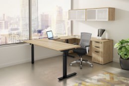 U Shaped Sit Stand Desk - PL Laminate
