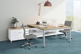 2 Person Desk with Side Storage - Elements Series