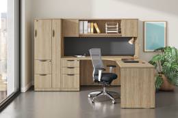 L Shaped Desk with Storage and Hutch - PL Laminate Series