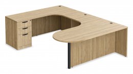 U Shaped Peninsula Desk with Drawers - PL Laminate Series