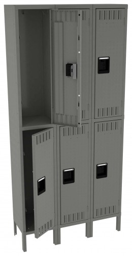 Three Double-Tier Lockers with Legs