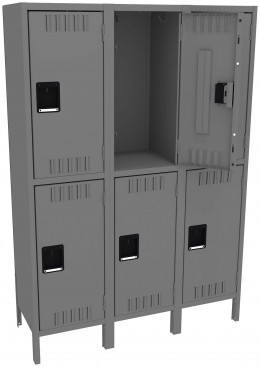 Three Double-Tier Lockers with Legs