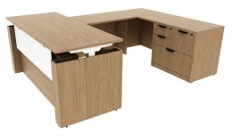U Shaped Height Adjustable Desk