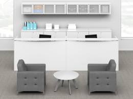 2 Person Reception Desk with Storage - PL Laminate Series