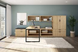 T Shaped Desk with Storage - Elements Series