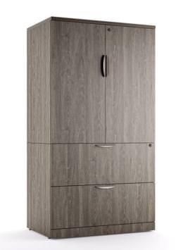 Lateral File with Upper Storage Cabinet - PL Laminate Series