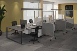8 Person Workstation with Privacy Panels - Elements