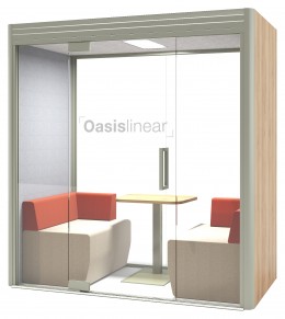 Privacy Booth with Glass Rear Wall