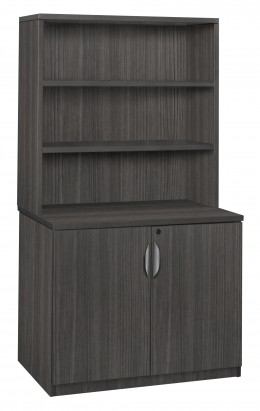 2 Door Storage Cabinet with Hutch