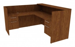 L Shaped Reception Desk with Drawers