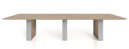 Rectangular Conference Table with Aluminum Accent Base
