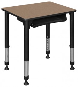 Height Adjustable Classroom Desk with Storage