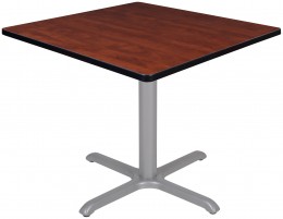 Square Table with Metal Base
