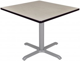 Square Table with Metal Base
