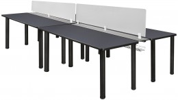 2 Person Workstation with Privacy Panels