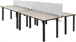 2 Person Workstation with Privacy Panels