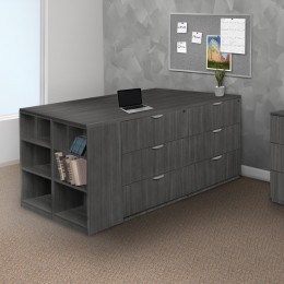 Lateral File Quad with Bookcase