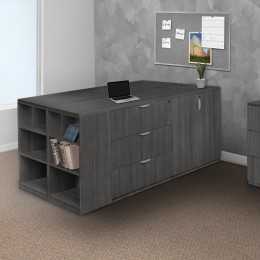 3 Lateral File with Storage and Bookcase