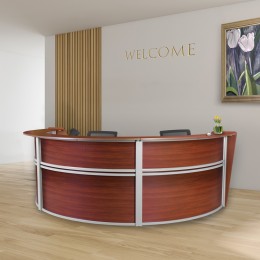 3 Person Curved Reception Desk