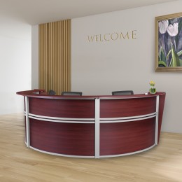 3 Person Curved Reception Desk
