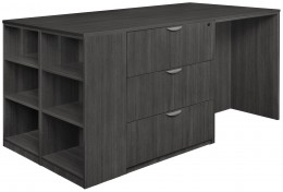 3 Person Standing Desk with Lateral Drawers