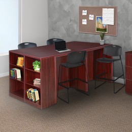 U Shape Peninsula Desk with Hutch