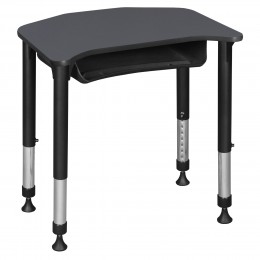 Height Adjustable Classroom Desk with Storage
