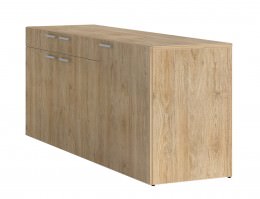 Utility Credenza with Garbage, Recycling and Refrigerator Storage