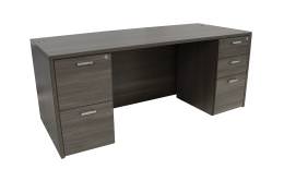 Rectangular Desk with Drawers - Amber
