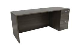 Credenza Desk with Drawers - Amber