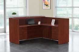 L Shaped Reception Desk with Glass Counter