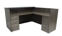 L Shaped Reception Desk - Amber