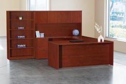 U Shaped Desk with Bookcase