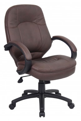 Brown Leather Executive Office Chair - LeatherPlus
