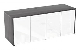 Credenza Storage Cabinet with White Glass Doors - Potenza Series