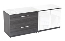 Combo Storage Credenza with Glass Top